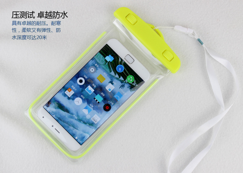 Luminous shiny PVC mobile phone waterproof bag waterproof beach bag in stock