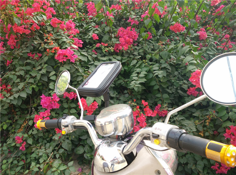 Bicycle Motorcycle Rearview Mirror of Electric Vehicle Universal Navigation Waterproof Bag Mobile Phone Bracket Manufacturer Bike Holder