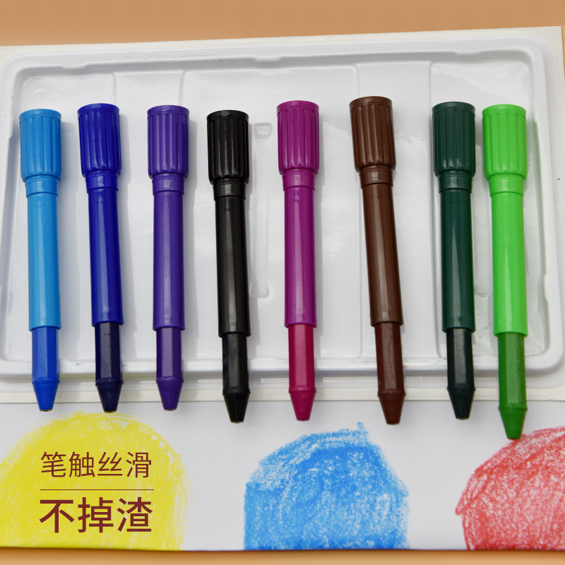 SOURCE C12 Color Magic Marker Pen Rotating Brush Silky Wax Crayon Oil Pastels Children&#039;s Painting Stick Washable