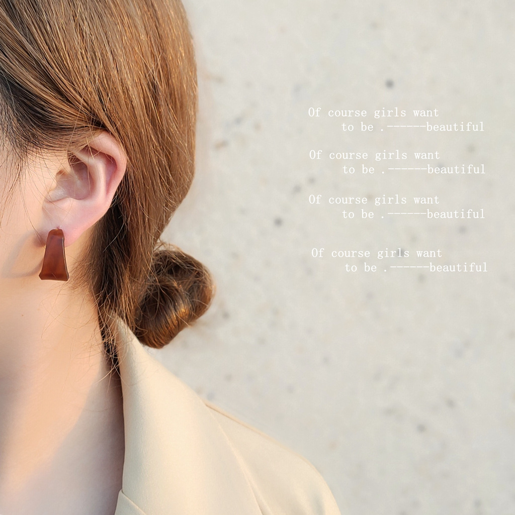Sterling Silver Needle Vintage Leopard Print Acrylic Earrings for Women 2021 New Trendy Korean Temperament Earrings Fashion Earrings