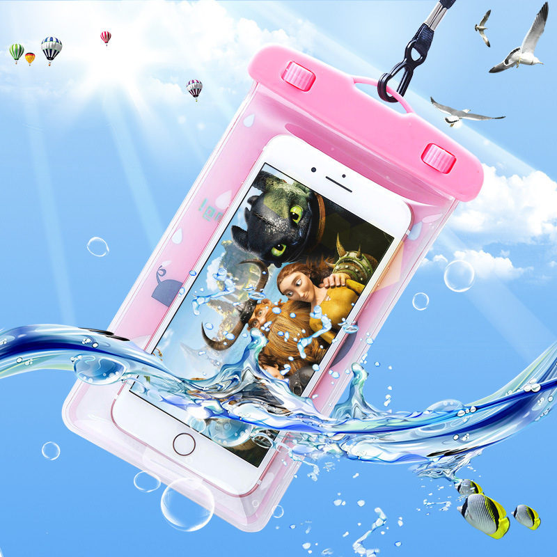 2165 Mobile Phone Waterproof Bag Cartoon Animal PVC Transparent Sealed Waterproof Bag Drifting Camera Waterproof Phone Set T