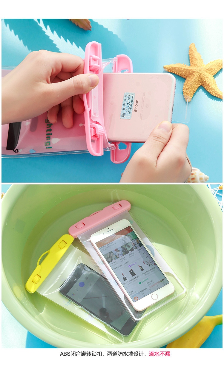 2165 Mobile Phone Waterproof Bag Cartoon Animal PVC Transparent Sealed Waterproof Bag Drifting Camera Waterproof Phone Set T
