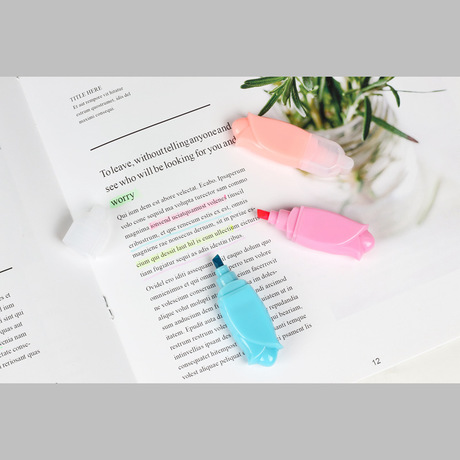 Fresh Flower Shape Mini Fluorescent Pen Children Student Color Rough Stroke Key Marker Graffiti Pen 6 Pack