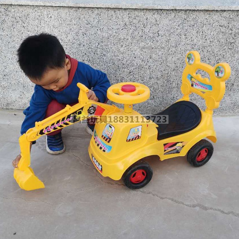 Children&#039;s Excavator Engineering Vehicle Simulation Large Baby Hook Machine Bulldozer 10 Months-2 Years Old Gift Car