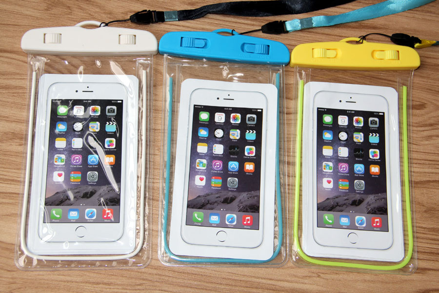 PVC Transparent Luminous Mobile Phone Waterproof Bag Swimming Photography Diving Mobile Phone Waterproof Cover Printable Logo