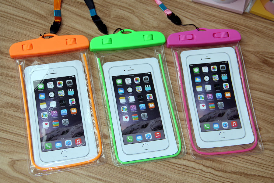 PVC Transparent Luminous Mobile Phone Waterproof Bag Swimming Photography Diving Mobile Phone Waterproof Cover Printable Logo