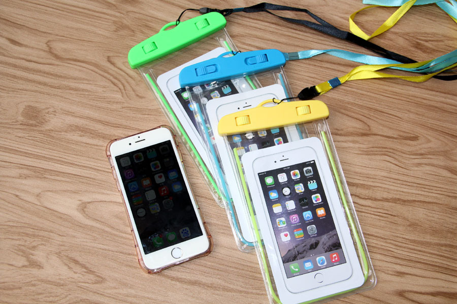 PVC Transparent Luminous Mobile Phone Waterproof Bag Swimming Photography Diving Mobile Phone Waterproof Cover Printable Logo