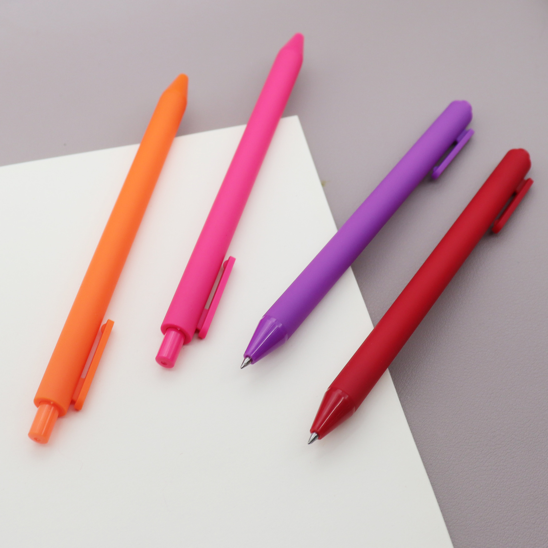 Factory Customized Advertising Marker Gift Customized Logo Plastic Press Gel Pen Colorful Candy Color Pen