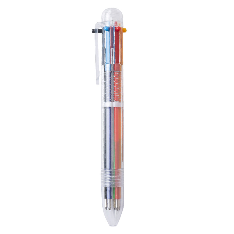 Cute Cartoon Multi-Color Ballpoint Pen Study Stationery Six-Color Pen Student Prize Key Point Marker Hand Account Pen