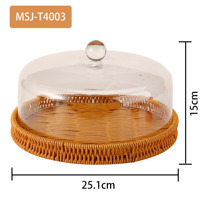 Transparent Food Cover Acrylic Bread Cake Cover Rattan Bottom Hotel Dustproof Cover Dining Table Display Food Cover Transparent Food Cover Acrylic Bread Cake Cover Rattan Bottom Hotel Dustproof Cover Dining Table Display Food Cover