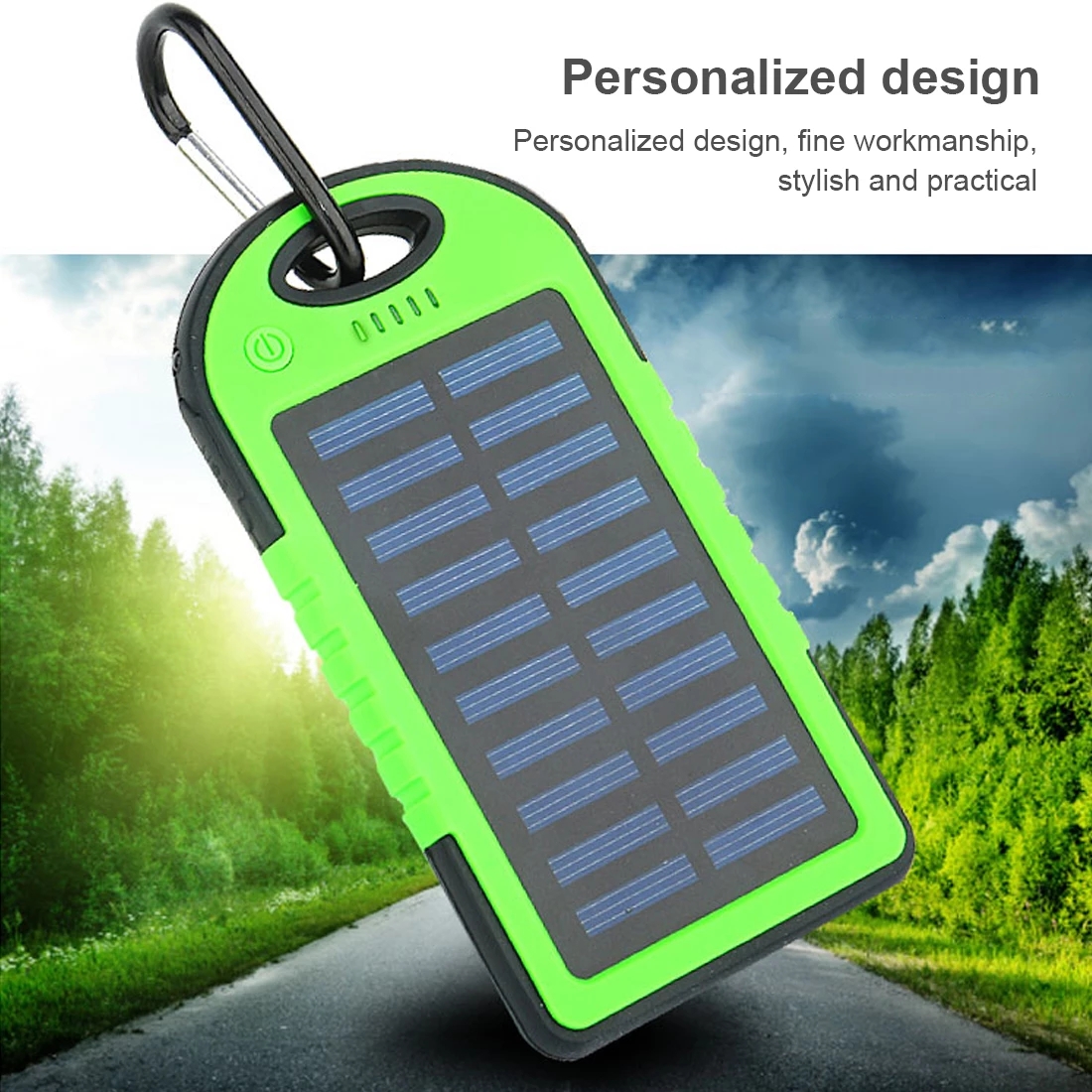 Power bank 10000mah portable solar energy with LED camping light waterproof mobile power bank