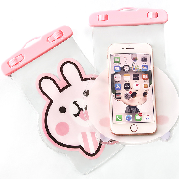 Cartoon Big Head Mobile Phone Waterproof Bag Swimming Outdoor Diving Rafting Underwater Photography Waterproof Cover Large Waterproof Bag