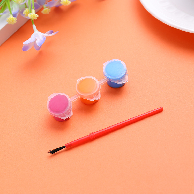Factory Supply 3ml Six-Piece Body Acrylic Paint Get a Pen Brush OPP Packaging Kite Ceramic Plaster Special