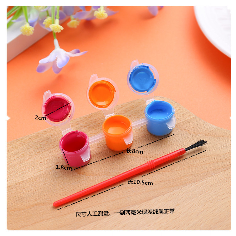Factory Supply 3ml Six-Piece Body Acrylic Paint Get a Pen Brush OPP Packaging Kite Ceramic Plaster Special