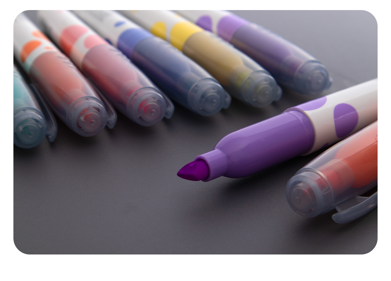 Dake Pinchuang Color Fluorescent Pen Eye Protection Large Capacity Wholesale Key Marker Scribing 6 Colors Oblique Head Journal Pen