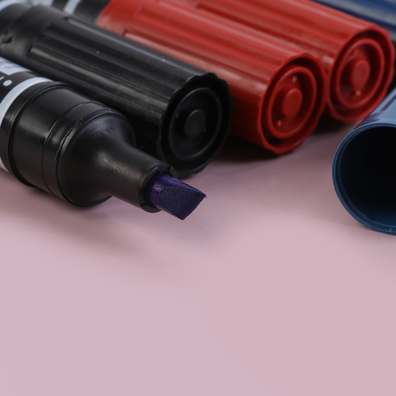 Double-Headed Oily Office round Head Black Marking Pen Express Logistics Blue Red Square Head Mark Marker Pen Customization