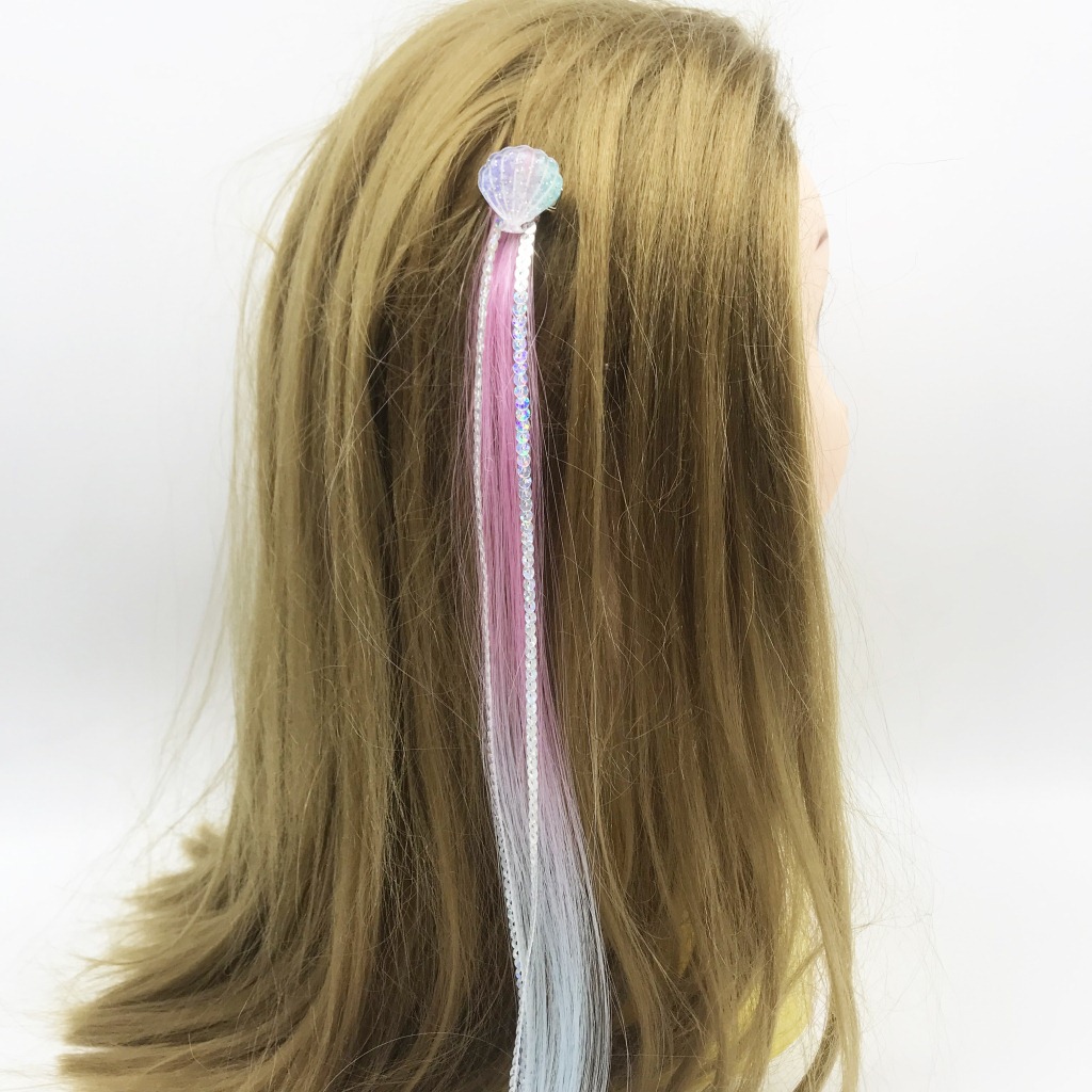 Xinchenyun Cross-Border Gradient Wig Acrylic Shell Children&#039;s Wig Barrettes Festival Hair Accessories Hairpin Headdress