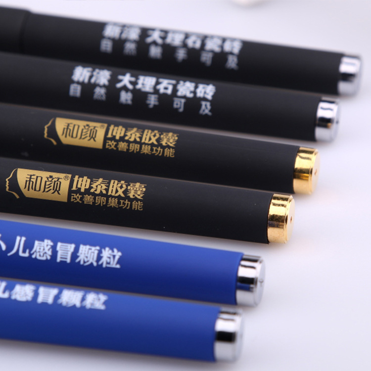 Neutral Ball Pen Customized Signature Advertising Marker Customized Logo Gift Black Water-Based Business Metal Roller Pen