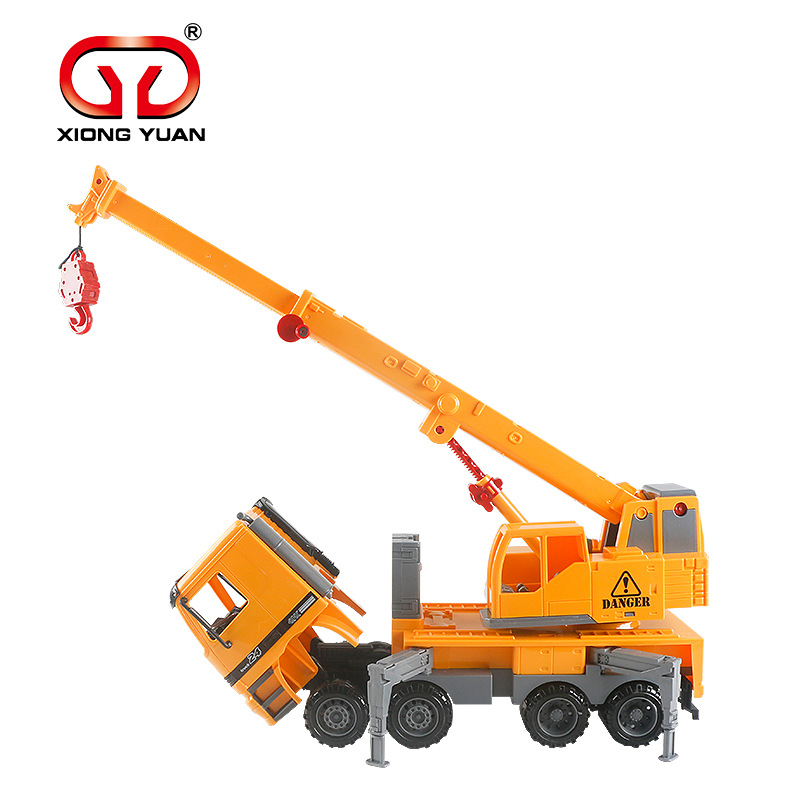 Xiongyuan 9998-23 Inertia Crane Toy Engineering Vehicle for Children Crane Hook Car Adjustable Rotating Telescopic
