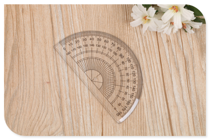 Set ruler plastic stationery ruler triangle plate transparent ruler protractor