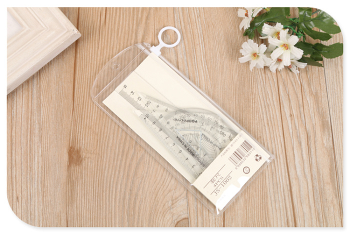 Set ruler plastic stationery ruler triangle plate transparent ruler protractor