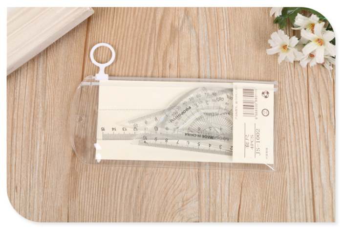 Set ruler plastic stationery ruler triangle plate transparent ruler protractor