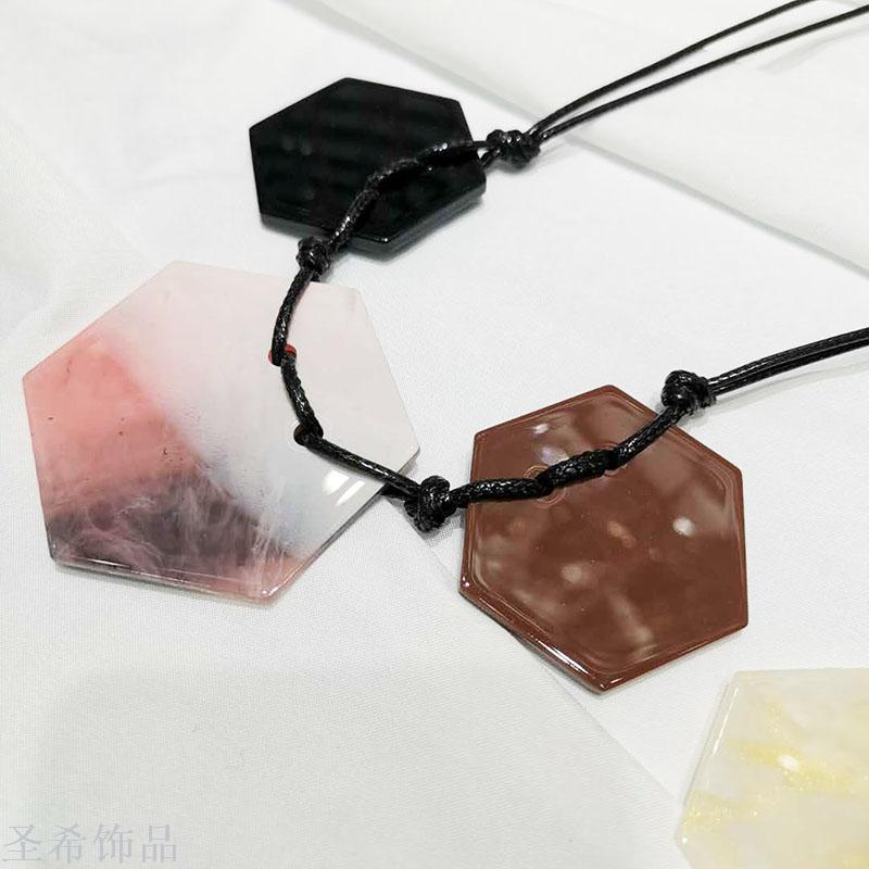 Acrylic sheet leather rope sweater chain simple joker short chain chain accessories pendant