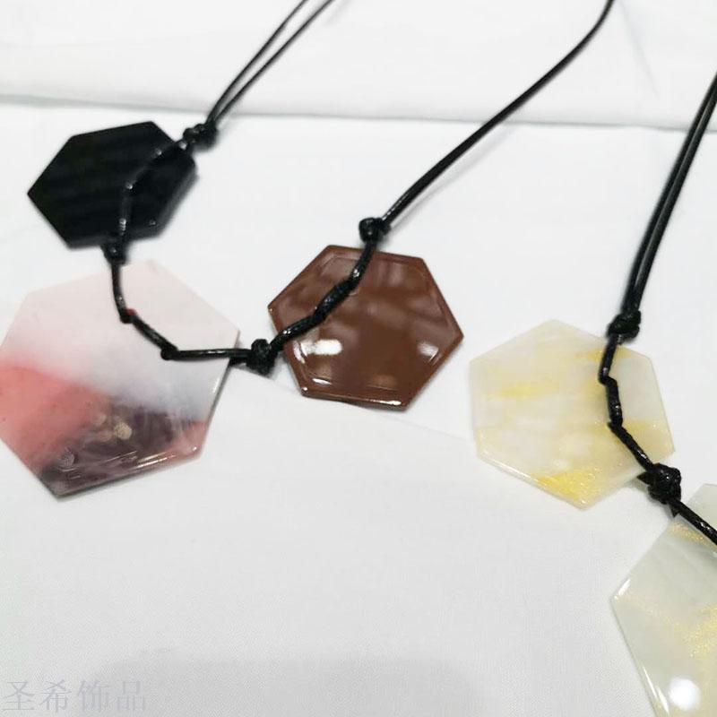 Acrylic sheet leather rope sweater chain simple joker short chain chain accessories pendant