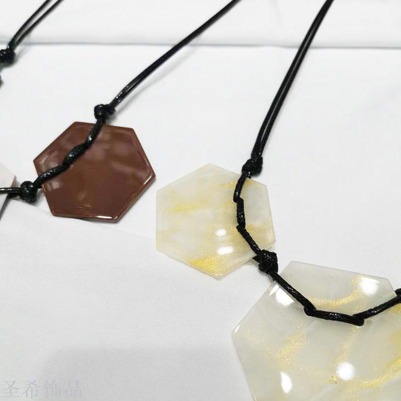 Acrylic sheet leather rope sweater chain simple joker short chain chain accessories pendant