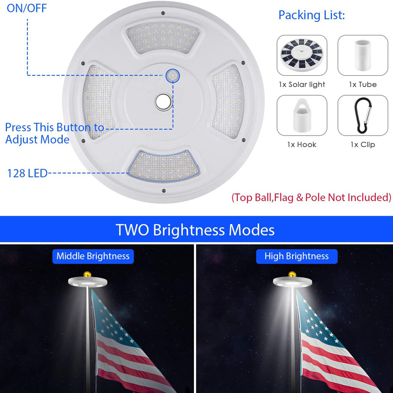 Solar Bowlight 128led Brand New Outdoor US Flag Light Outdoor Camping Light Amazon