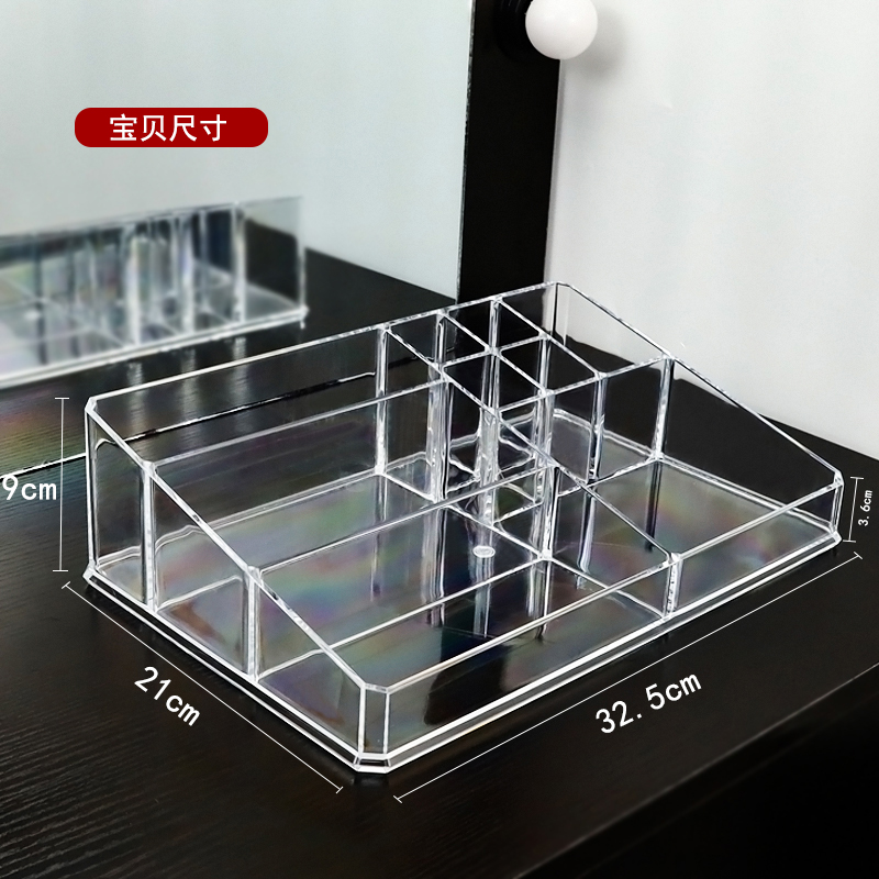 Acrylic Transparent Nail Polish Lipstick Display Makeup Plastic Cosmetics Storage Box Desktop 16-Grid Lipstick Holder