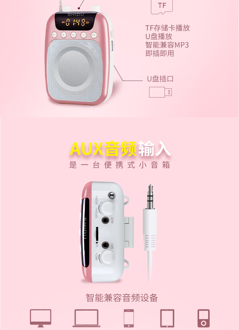 Ten Degrees S358 FM Wireless Loudspeaker Little Bee Teacher Special Teaching High-Power Guide Sound Amplifier
