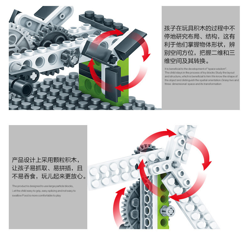 Wange Assembled Teaching Machinery Group Manual Building Blocks Fancy Toy for Children Gift One Product Dropshipping