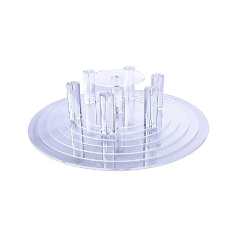 In Stock Wholesale Transparent Acrylic Circular Cake Display Rack Mail Order Multi-Layer Wedding Birthday Cake Display Stand