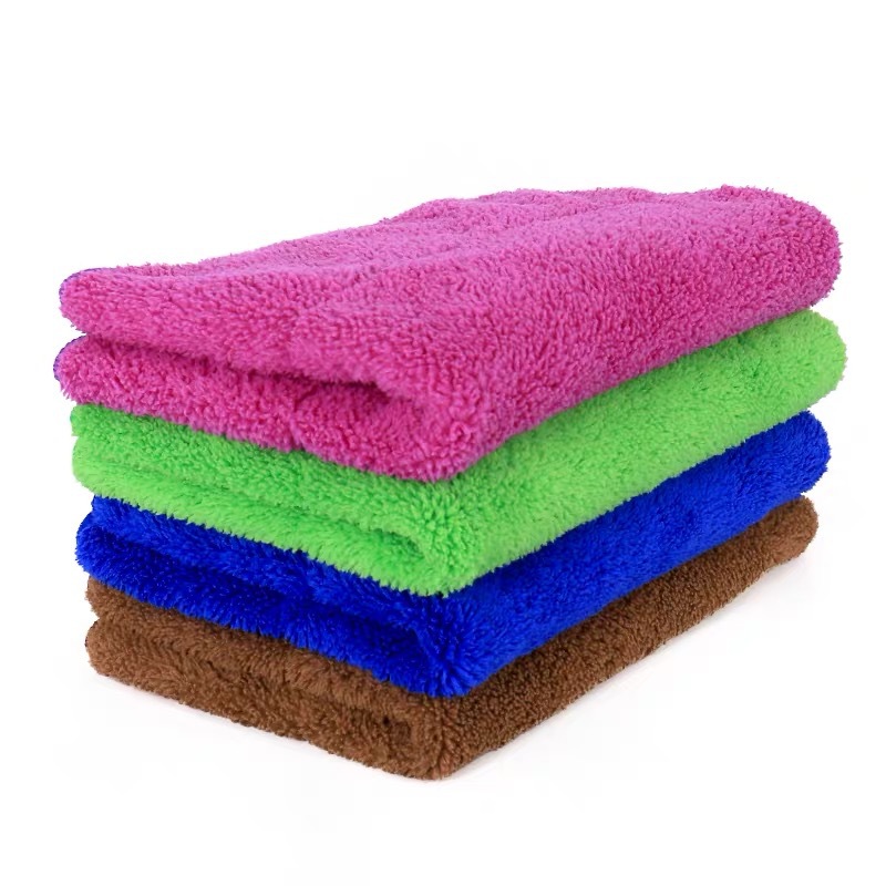 30*25 Coral Fleece Hook Square Towel Double Thick Super Soft Absorbent Cleaning Towel Small Tower Car Cleaning Cloth Wholesale