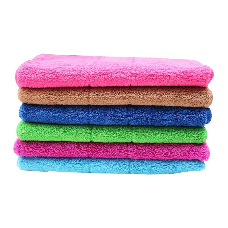 30*25 Coral Fleece Hook Square Towel Double Thick Super Soft Absorbent Cleaning Towel Small Tower Car Cleaning Cloth Wholesale