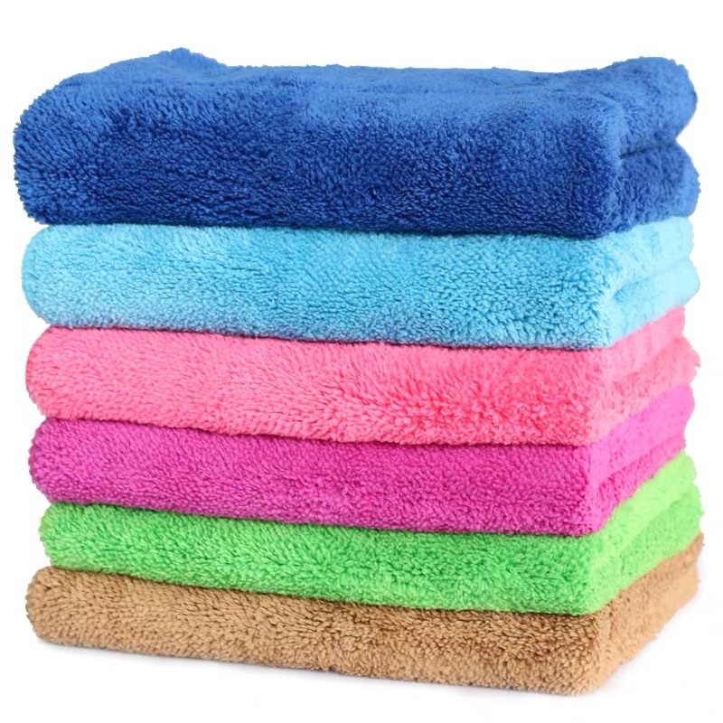 30*25 Coral Fleece Hook Square Towel Double Thick Super Soft Absorbent Cleaning Towel Small Tower Car Cleaning Cloth Wholesale