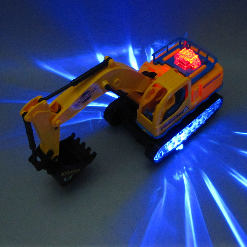 Electric Universal Flash Music Excavator Engineering Vehicle Excavator Children&#039;s Hot Sale Hook Machine Toy Car Stall Wholesale