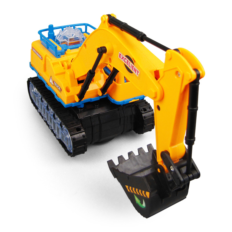 Electric Universal Flash Music Excavator Engineering Vehicle Excavator Children&#039;s Hot Sale Hook Machine Toy Car Stall Wholesale
