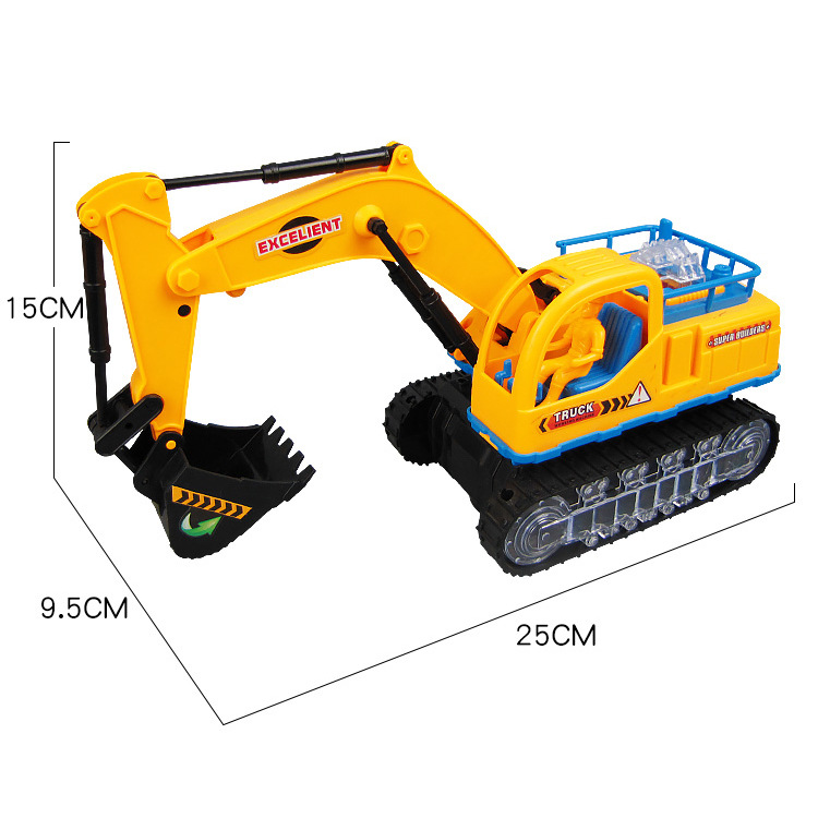 Electric Universal Flash Music Excavator Engineering Vehicle Excavator Children&#039;s Hot Sale Hook Machine Toy Car Stall Wholesale