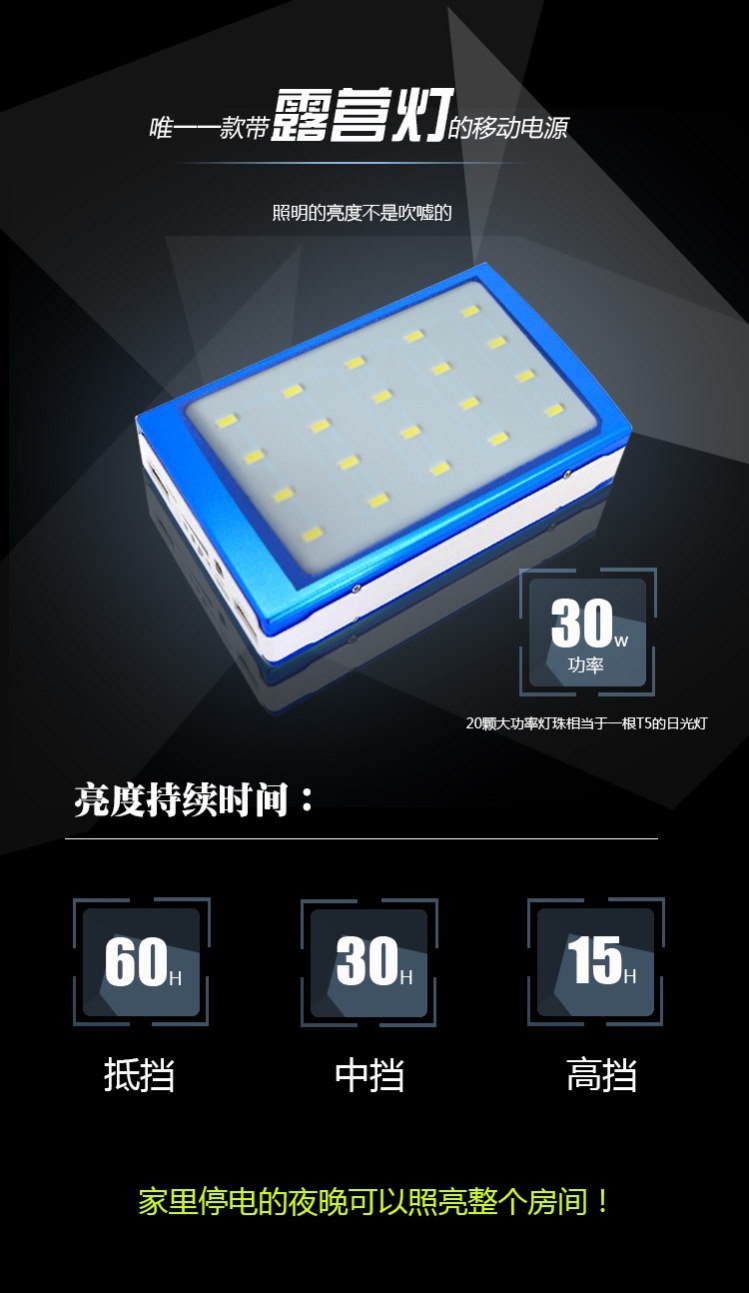Solar LED camping light universal charging light mobile power Po