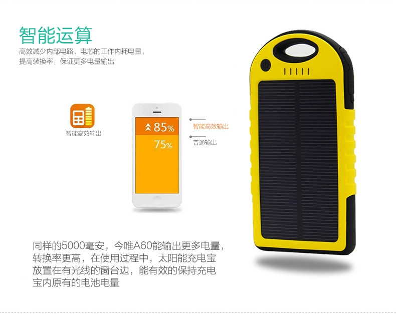 Solar LED camping light universal charging light mobile power Po