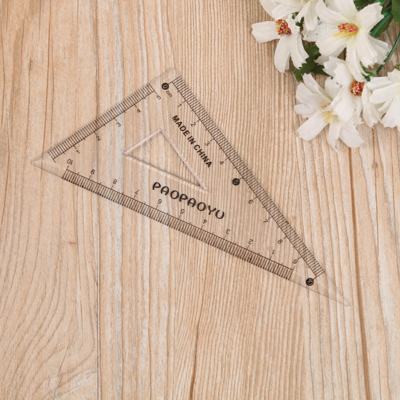 15cm set of ruler primary school stationery triangular plate transparent ruler protractor