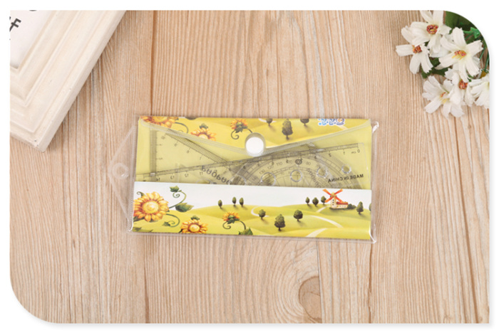 15cm set of ruler primary school stationery triangular plate transparent ruler protractor