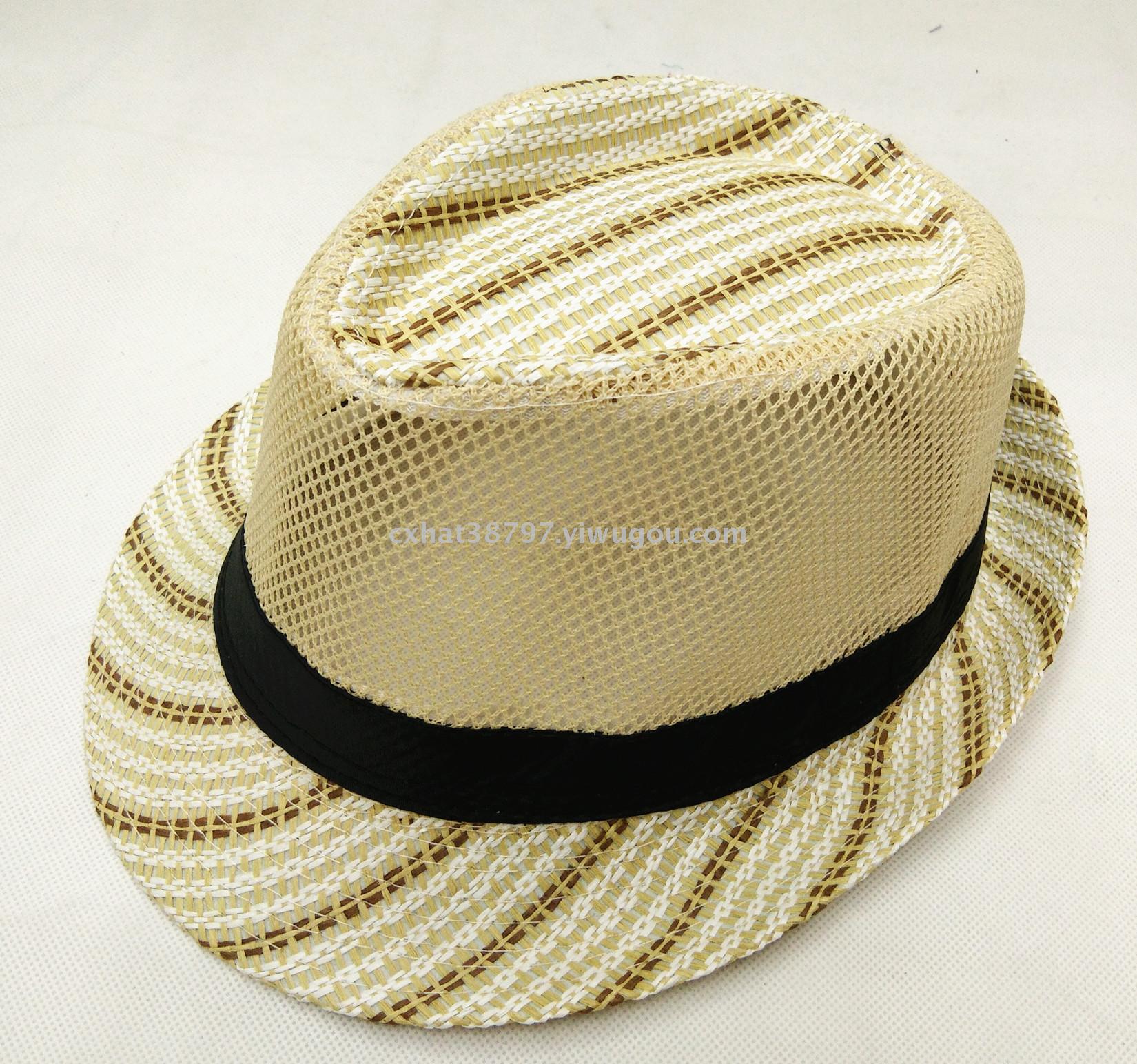 Men's new summer outing sun shade small fresh beach hat summer Britain hat straw hat Men's new summer outing sun shade small fresh beach hat summer Britain hat straw hat