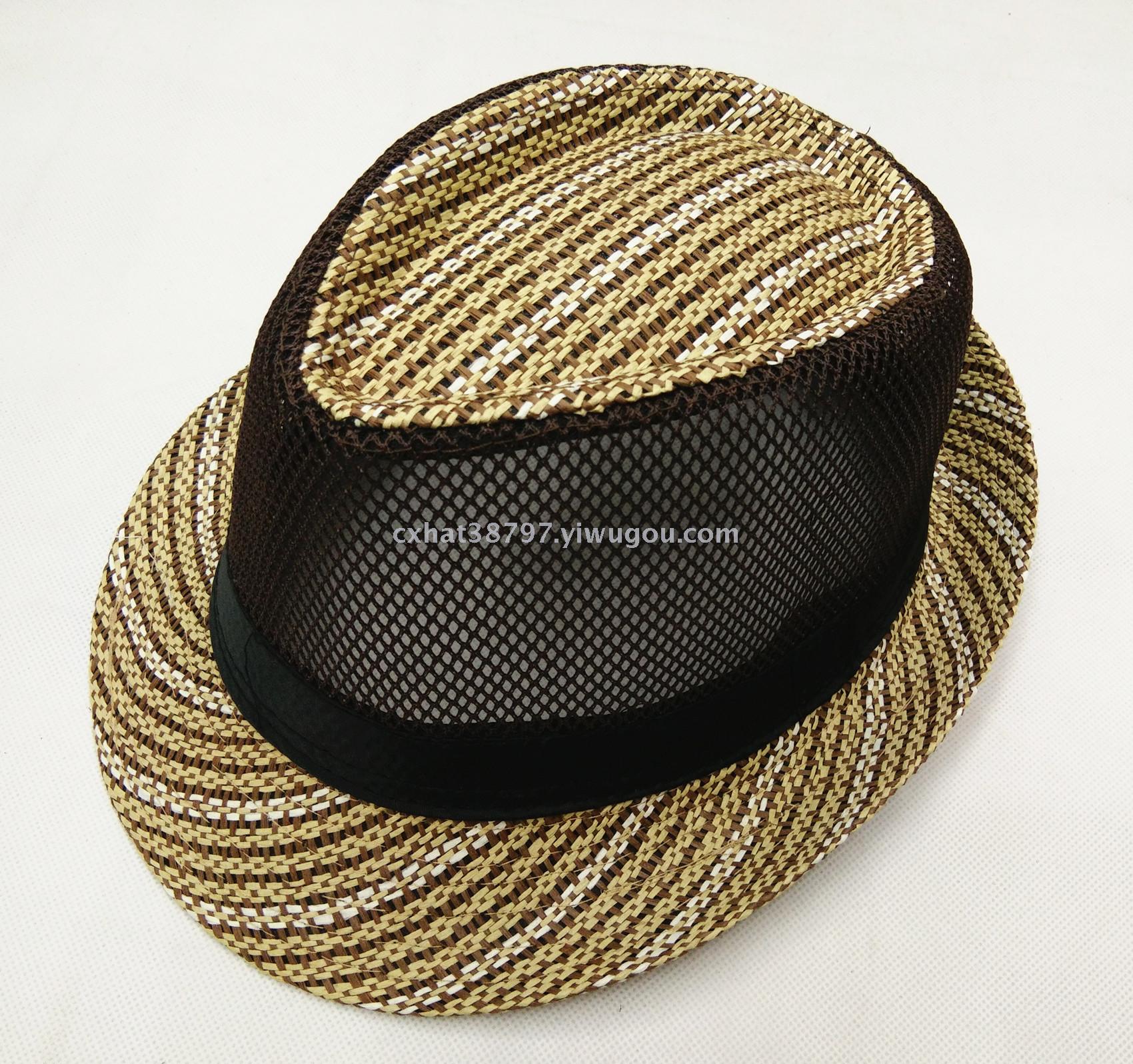 Men's new summer outing sun shade small fresh beach hat summer Britain hat straw hat Men's new summer outing sun shade small fresh beach hat summer Britain hat straw hat