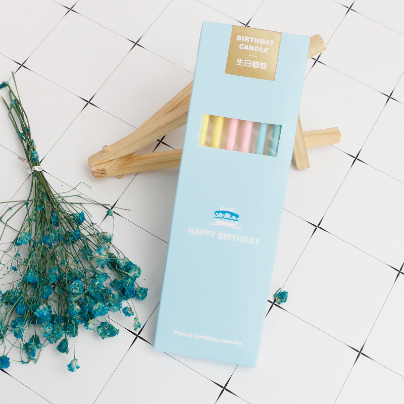 Happy birthday Bake wax, simple thin pencil wax, wedding simple, golden colored simple wishes, long poles, birthday sincerely