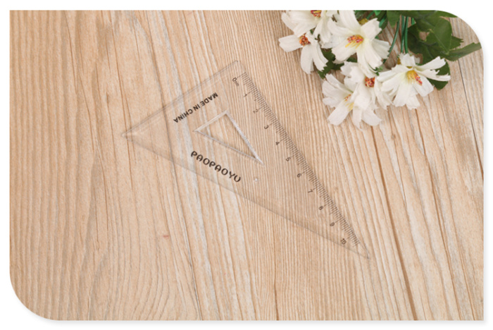Elementary school stationery triangular plate transparent ruler protractor 15cm set of ruler