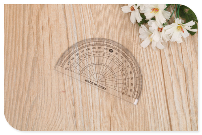 Elementary school stationery triangular plate transparent ruler protractor 15cm set of ruler