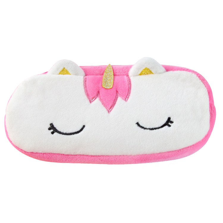 Cross-Border New Arrival Unicorn Large Capacity Zipped Pencil Bag Cartoon Creative Simple Female Student Stationery Case Factory Wholesale